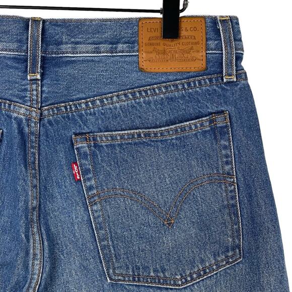 Levis Wedgie Straight Jeans 31 High Rise Button Fly Raw Hem Rigid Premium Denim - Picture 7 of 10